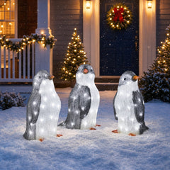Glowing Penguin Family Christmas Lights