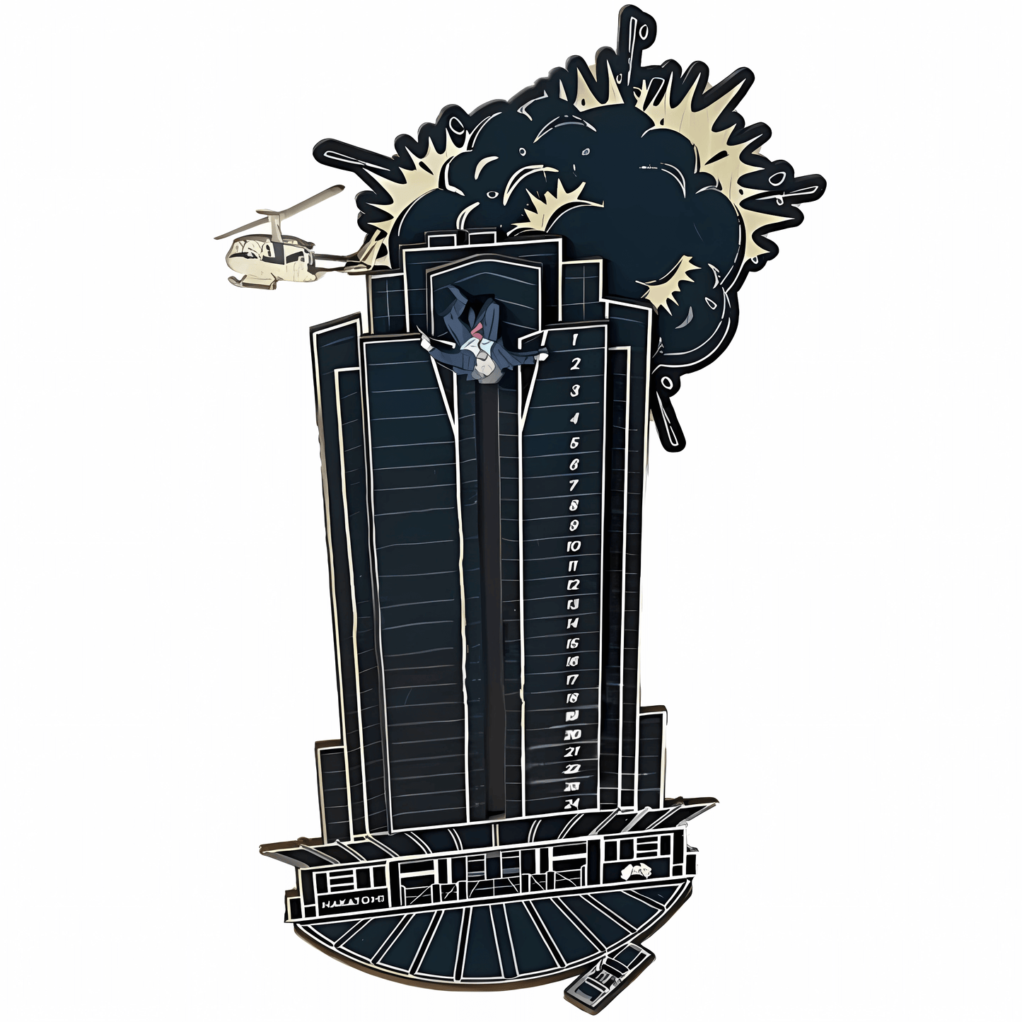 Die Hard Advent Calendar - Hans Gruber Falling off of Nakatomi Plaza