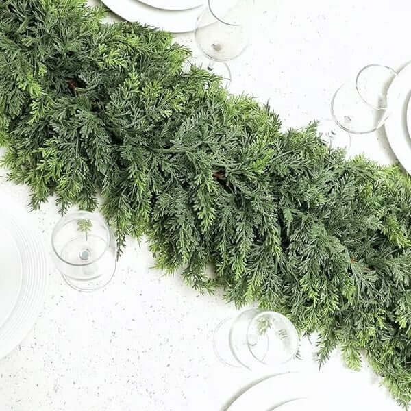 ⛄2025 Christmas Artificial Cypress Leaf Vine Wreath🎄(1.8m）