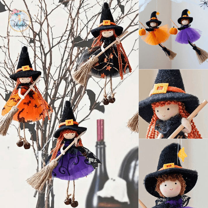 Cute Handmade Pumpkin and Broom Witch Dolls – (Pre-Sale Offer)