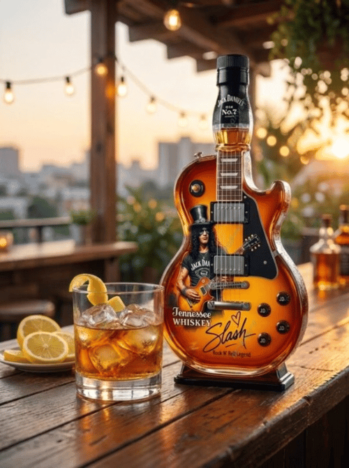 🎁 Father’s Day 49% OFF – 👨‍🎤🤘Appetite for Rock: Vintage Sunburst Guitar Figurine Spirit Bottle🎸✨