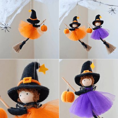 Cute Handmade Pumpkin and Broom Witch Dolls – (Pre-Sale Offer)