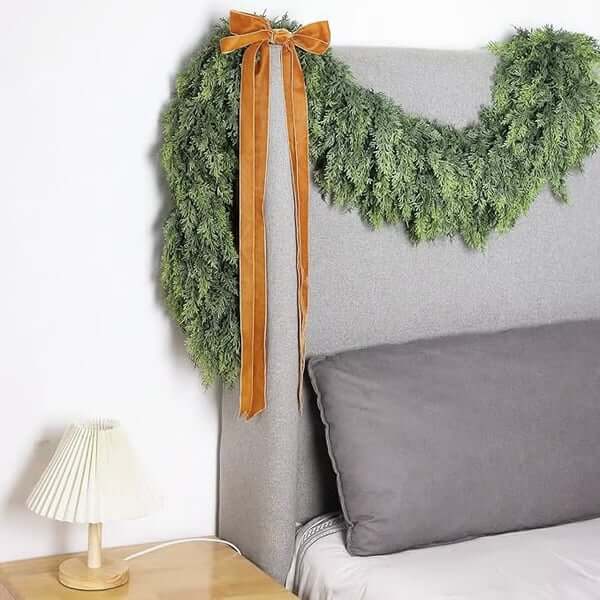 ⛄2025 Christmas Artificial Cypress Leaf Vine Wreath🎄(1.8m）