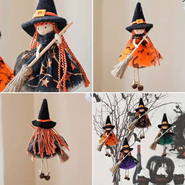 Cute Handmade Pumpkin and Broom Witch Dolls – (Pre-Sale Offer)