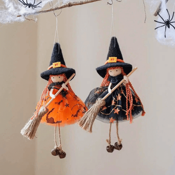 Cute Handmade Pumpkin and Broom Witch Dolls – (Pre-Sale Offer)