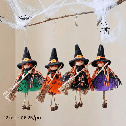 Cute Handmade Pumpkin and Broom Witch Dolls – (Pre-Sale Offer)