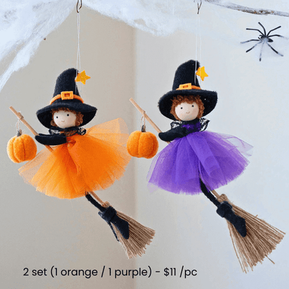 Cute Handmade Pumpkin and Broom Witch Dolls – (Pre-Sale Offer)