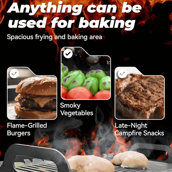 💥Slot Grill - Collapsible BBQ Grill for Easy Storage Steel
