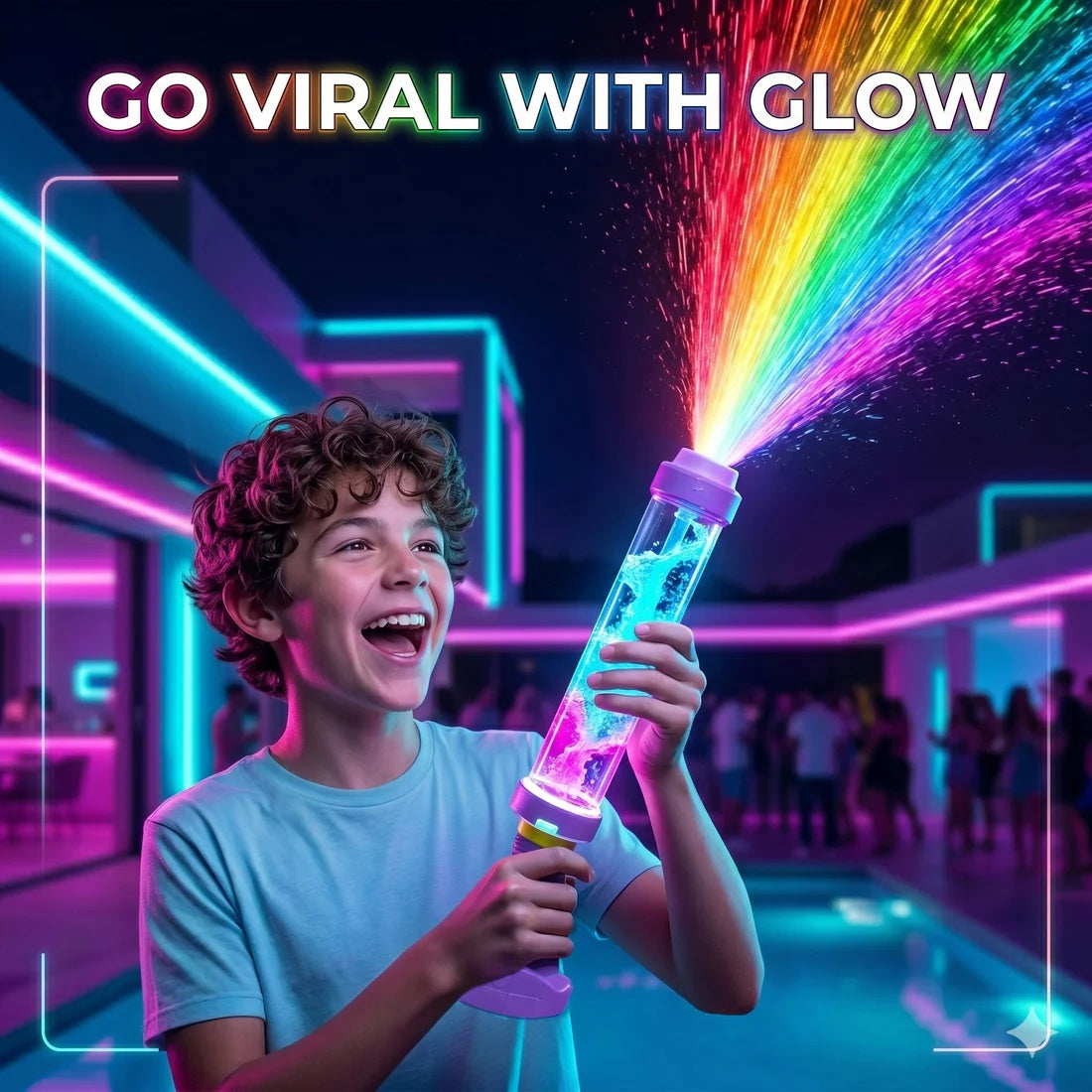 🌈 Glowing Rainbow LED Water Blaster | Summer Fun That Pops Like Magic! ✨