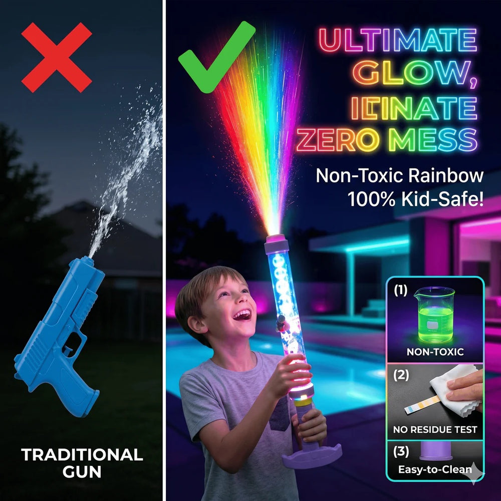 🌈 Glowing Rainbow LED Water Blaster | Summer Fun That Pops Like Magic ...
