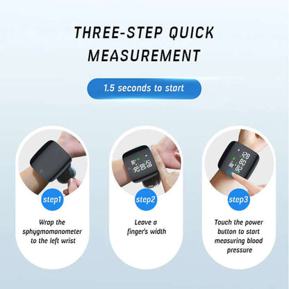 Rechargeable Smart AI Wrist Blood Pressure Monitor (With English Voice)