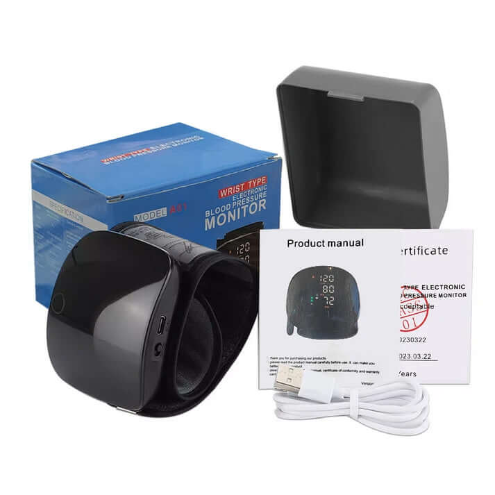 Rechargeable Smart AI Wrist Blood Pressure Monitor (With English Voice)