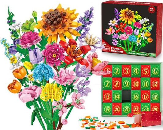 Flower Bouquet Building Block Advent Calendar Set