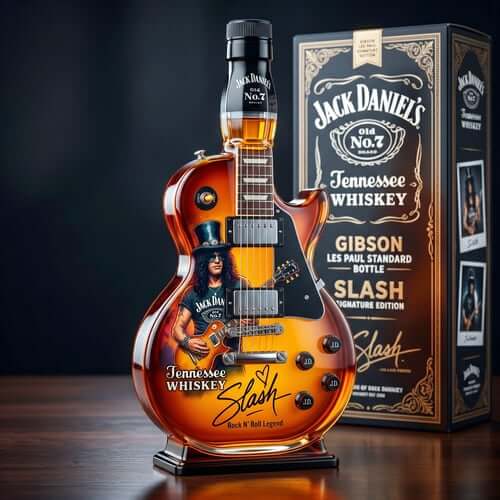 🏆 WORLD CUP SPECIAL - 50% OFF👨‍🎤🤘Appetite for Rock: Vintage Sunburst Guitar Figurine Spirit Bottle🎸✨