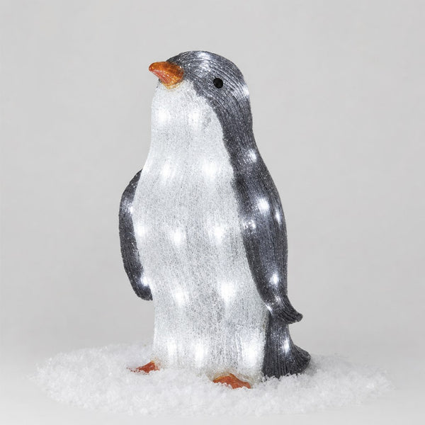 Left-facing light-up acrylic penguin