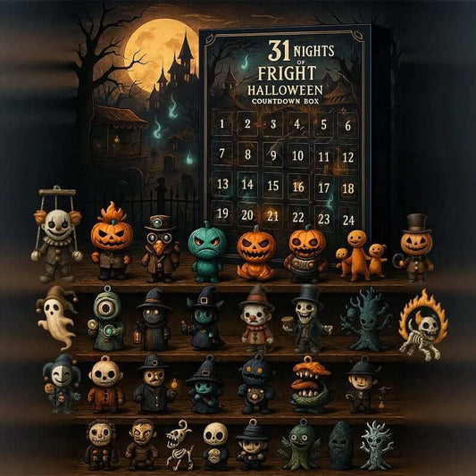 🔥🎃31 Nights of Fright – Halloween Countdown Box with Figurines 🎃🔥